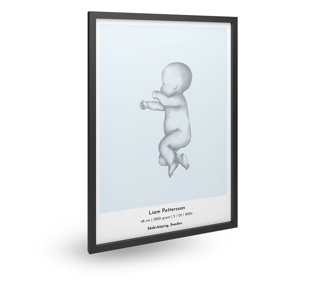 Picture Frame 50x70 cm, Black. Includes Mounting