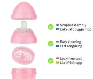 Double Anti-Colic Baby Bottle LT 140 ml/5 floz Pink
